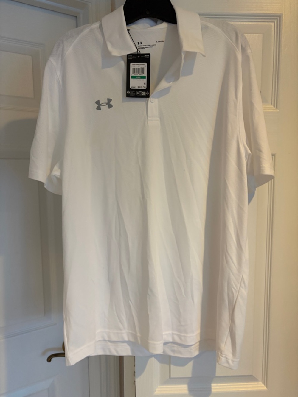 Under Armour Men’s White Polo with Gray Logo